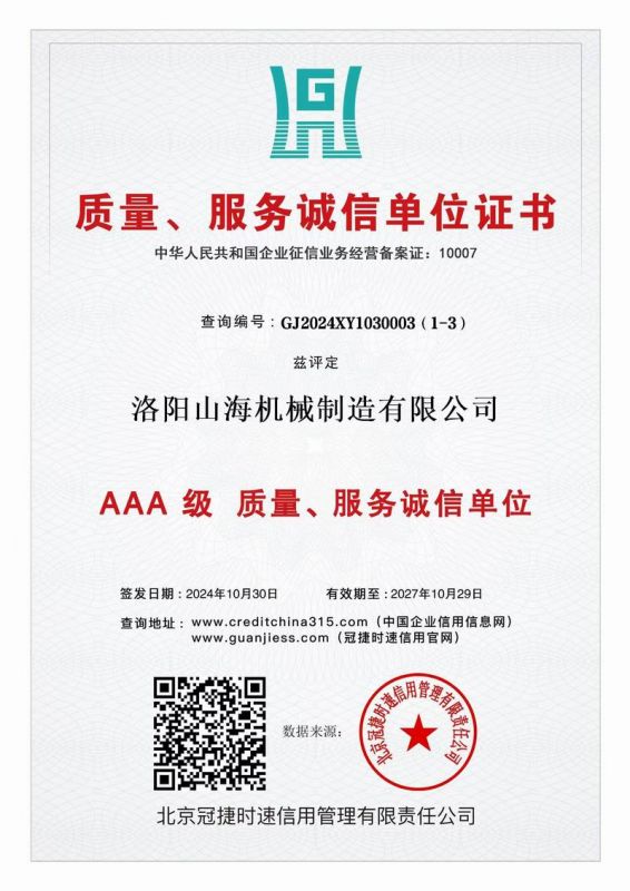 質(zhì)量、服務(wù)誠信單位證書